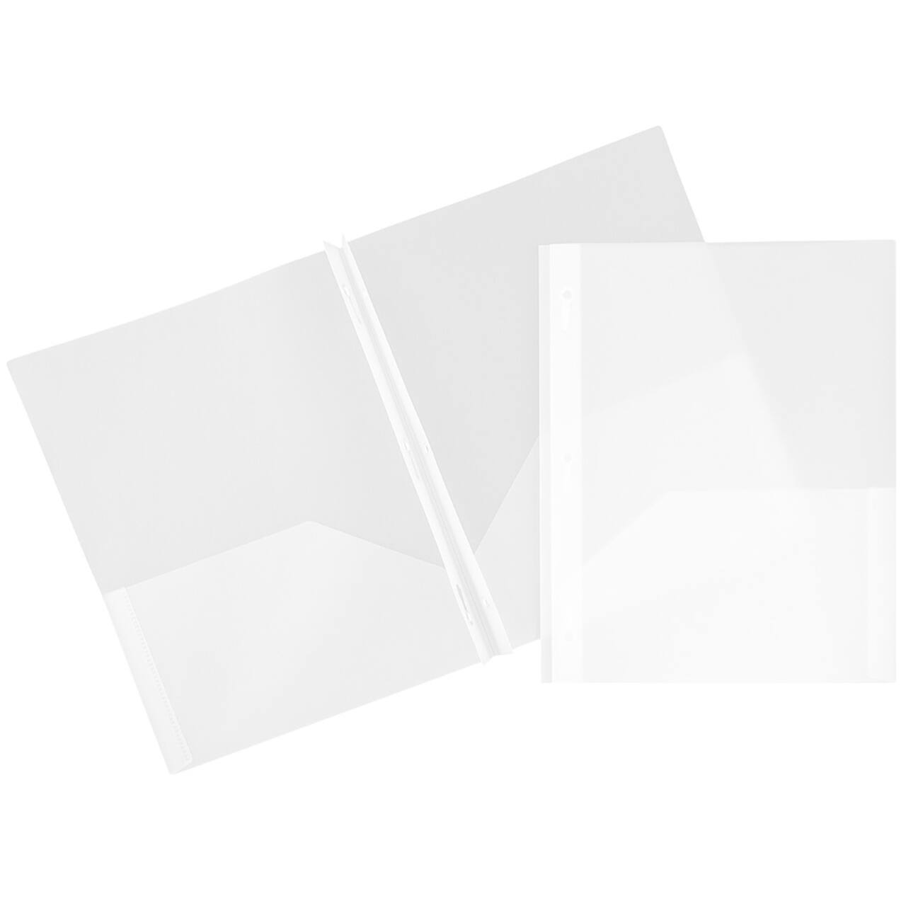 JAM Paper 9.5" x 11" Plastic 2 Pocket School POP Folders with Clasps, 6ct.